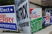 Photo of discarded political yard signs