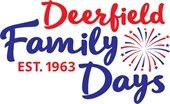 Logo: Deerfield Family Days - Est 1963 with a red and blue firework