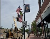 Veteran banner with USA flags
