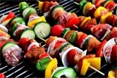 Kebobs on a grill