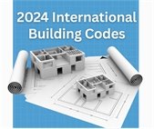2024 International Building Codes with a graphic of blueprints and a house under construction