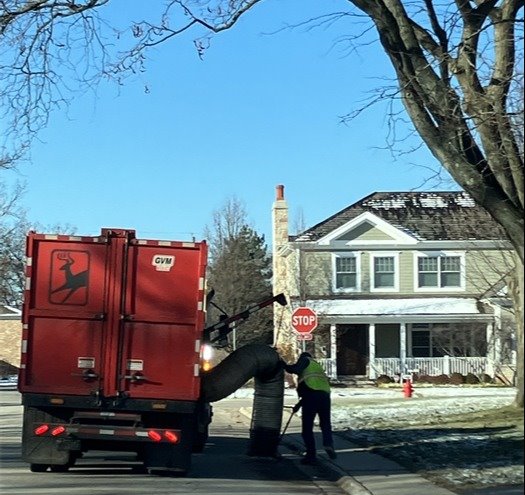 Photo of leaf collection vacuum truck