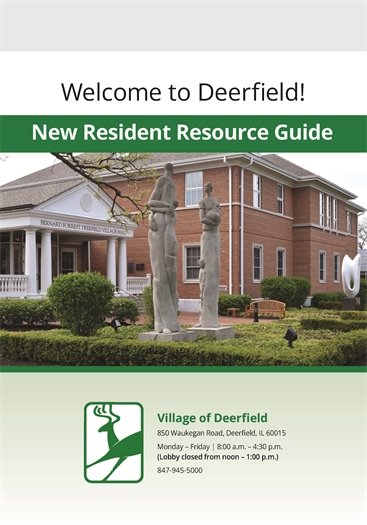 Cover of the New Resident Guide with Village Hall on the Cover