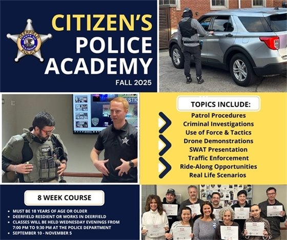 Poster for Citizen's Police Academy with photos of participants