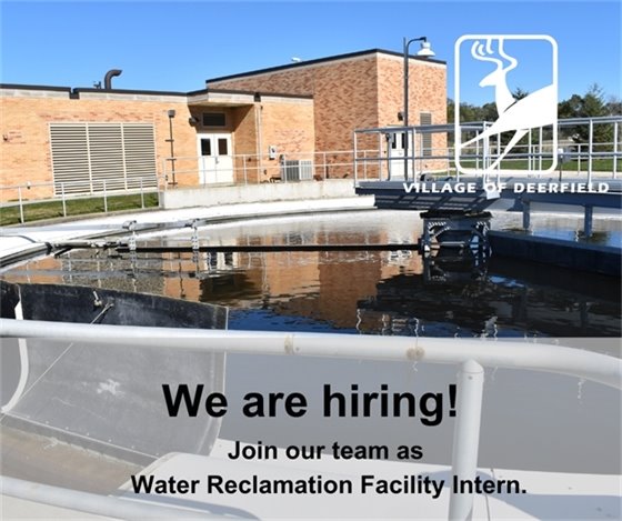 Join our team as Water Reclamation Facility Intern with photo of the facility.