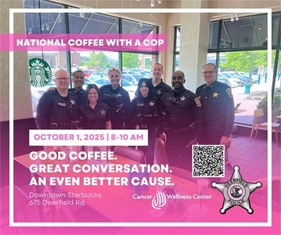 Photo of Police at a coffee shop for Coffee with a Cop