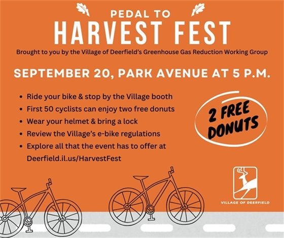 Pedal to Harvest Fest on September 20 for Coupons for Free Apple Cider Donuts