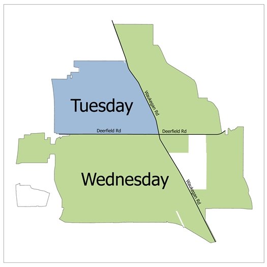 Map of garbage collection days