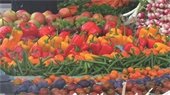 Photo of bright produce on display